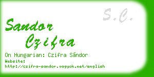 sandor czifra business card
